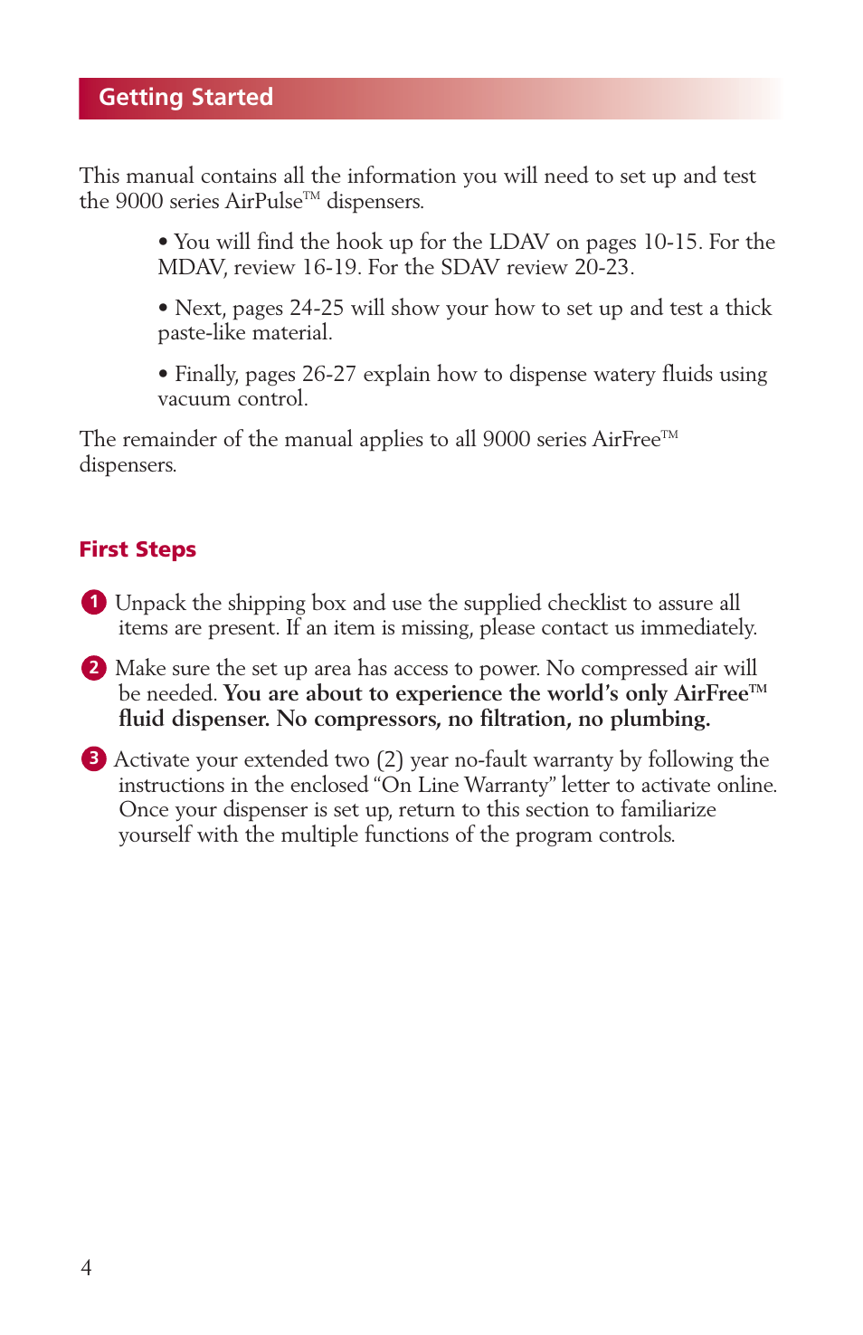 Getting started | Fishman AIRFREE LDS9000 User Manual | Page 4 / 32