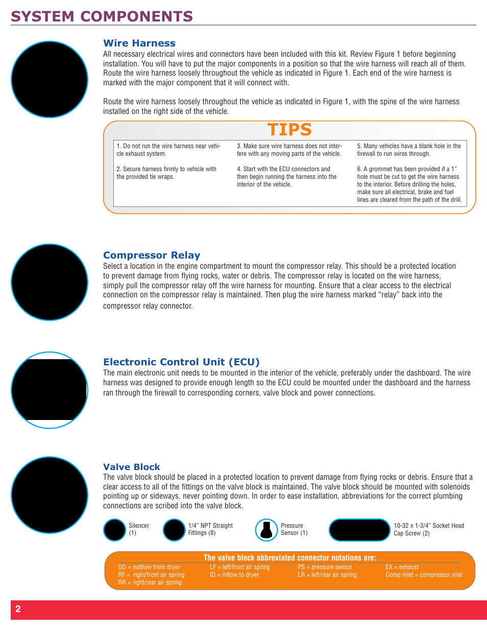 Tips, System components | Firestone Intelli Ride 2230 User Manual | Page 6 / 20