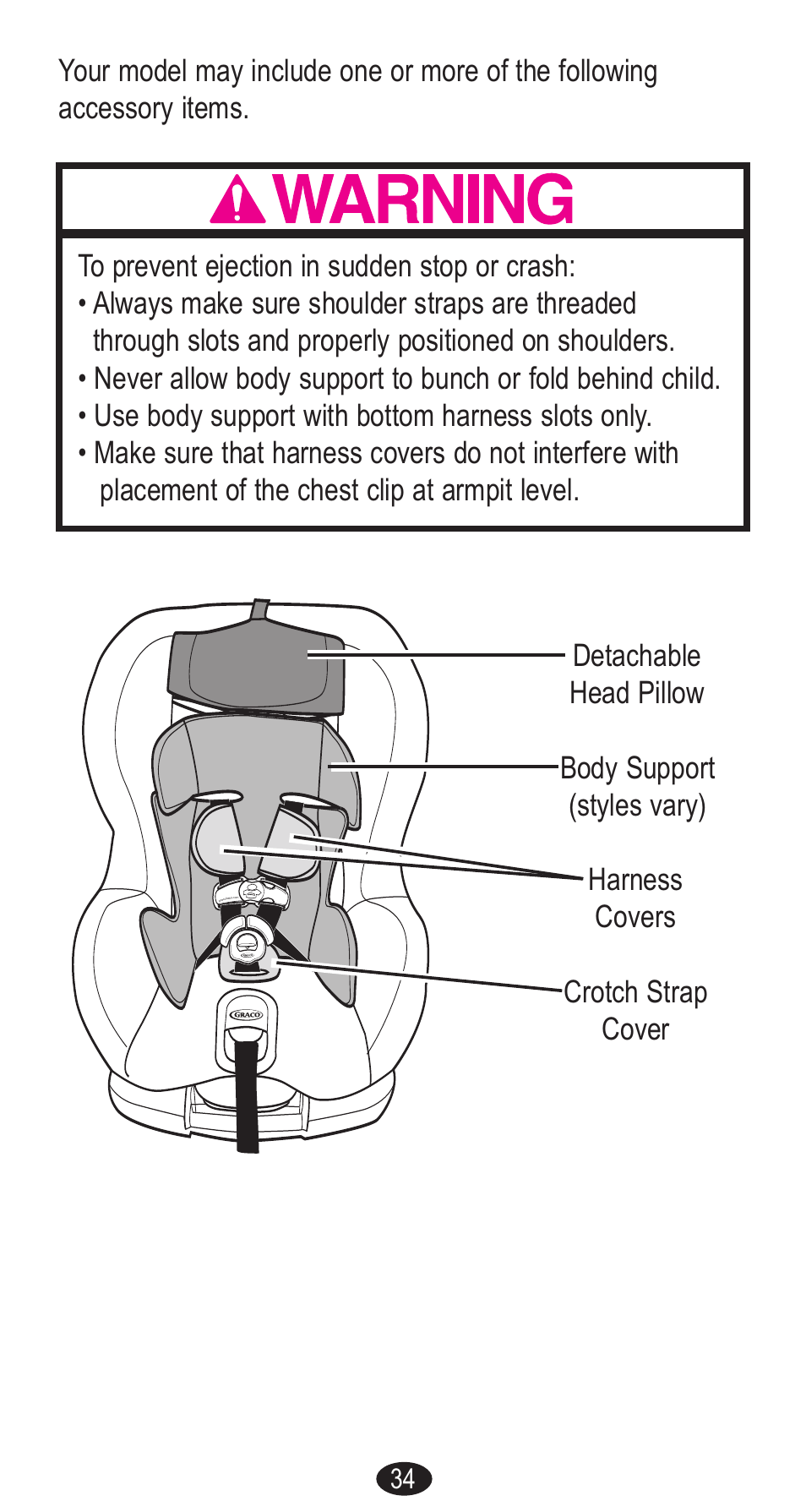 Graco Forward Facing Child Restraint User Manual | Page 34 / 76