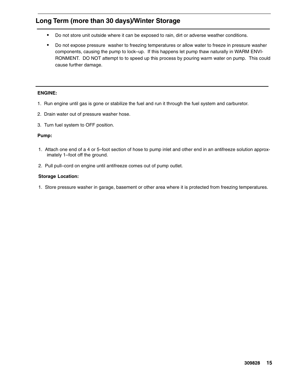Long term (more than 30 days)/winter storage | Graco 249065 User Manual | Page 15 / 28