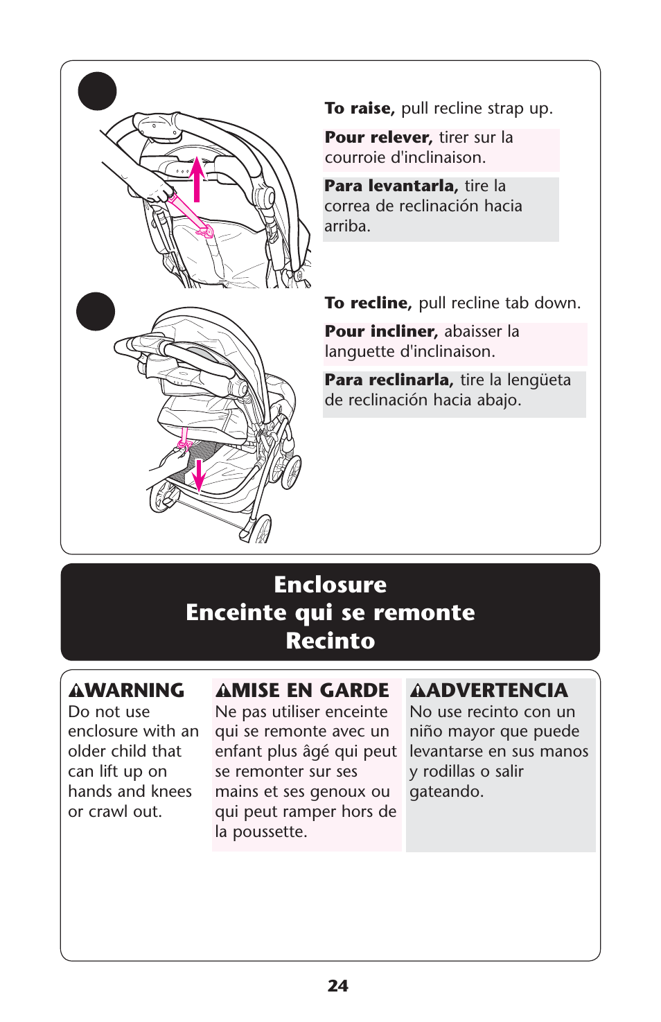Nclosure %nceinte 2ecinto | Graco 1760752 User Manual | Page 24 / 36