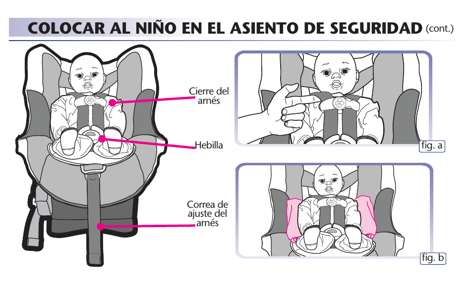 Colocar al niño en el asiento de seguridad | Graco 65 User Manual | Page 79 / 104
