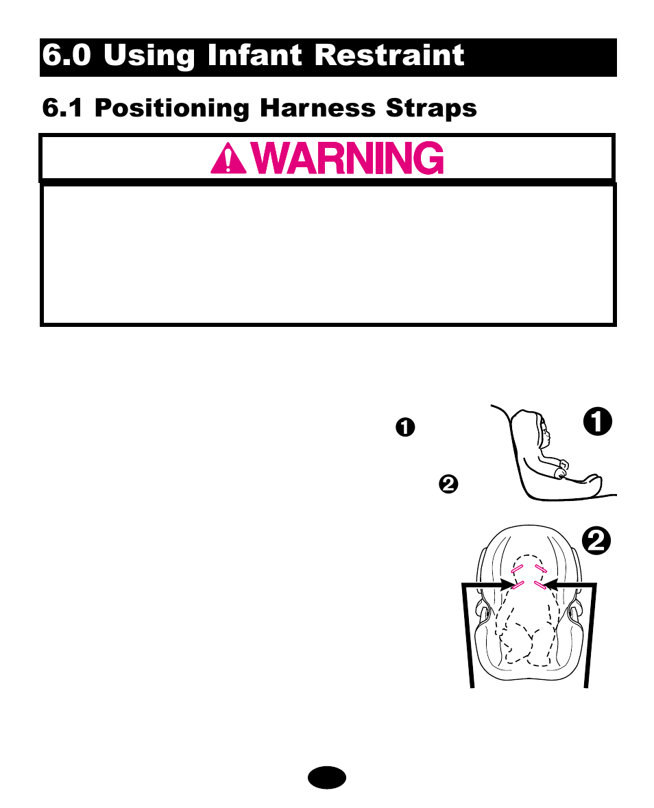 0 using infant restraint | Graco 6900 User Manual | Page 56 / 112