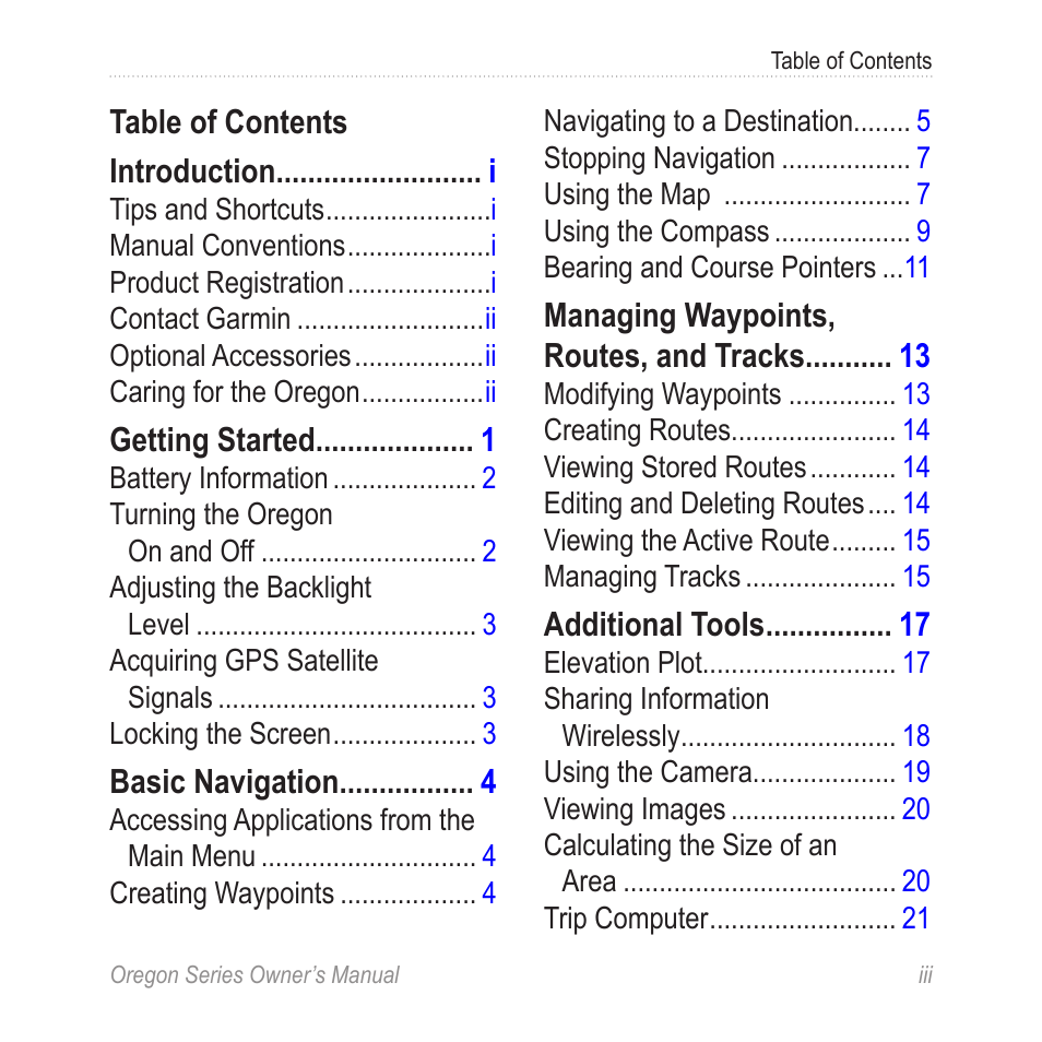 Garmin Oregon 450 User Manual | Page 5 / 52