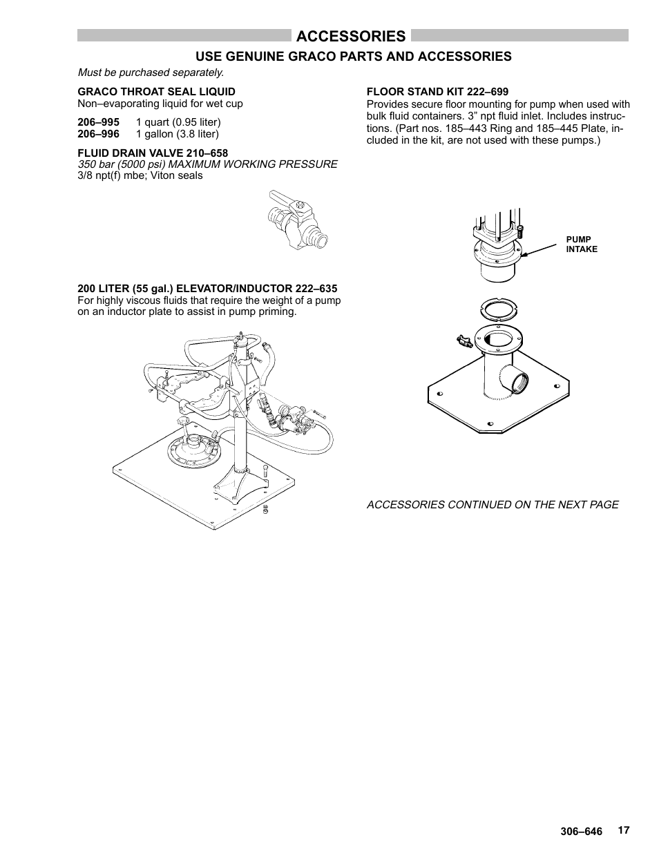 Accessories | Graco BULLDOG 222248 User Manual | Page 17 / 20