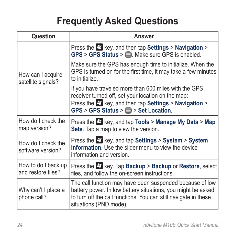 Frequently asked questions | Graco nuvifone M10E User Manual | Page 24 / 28