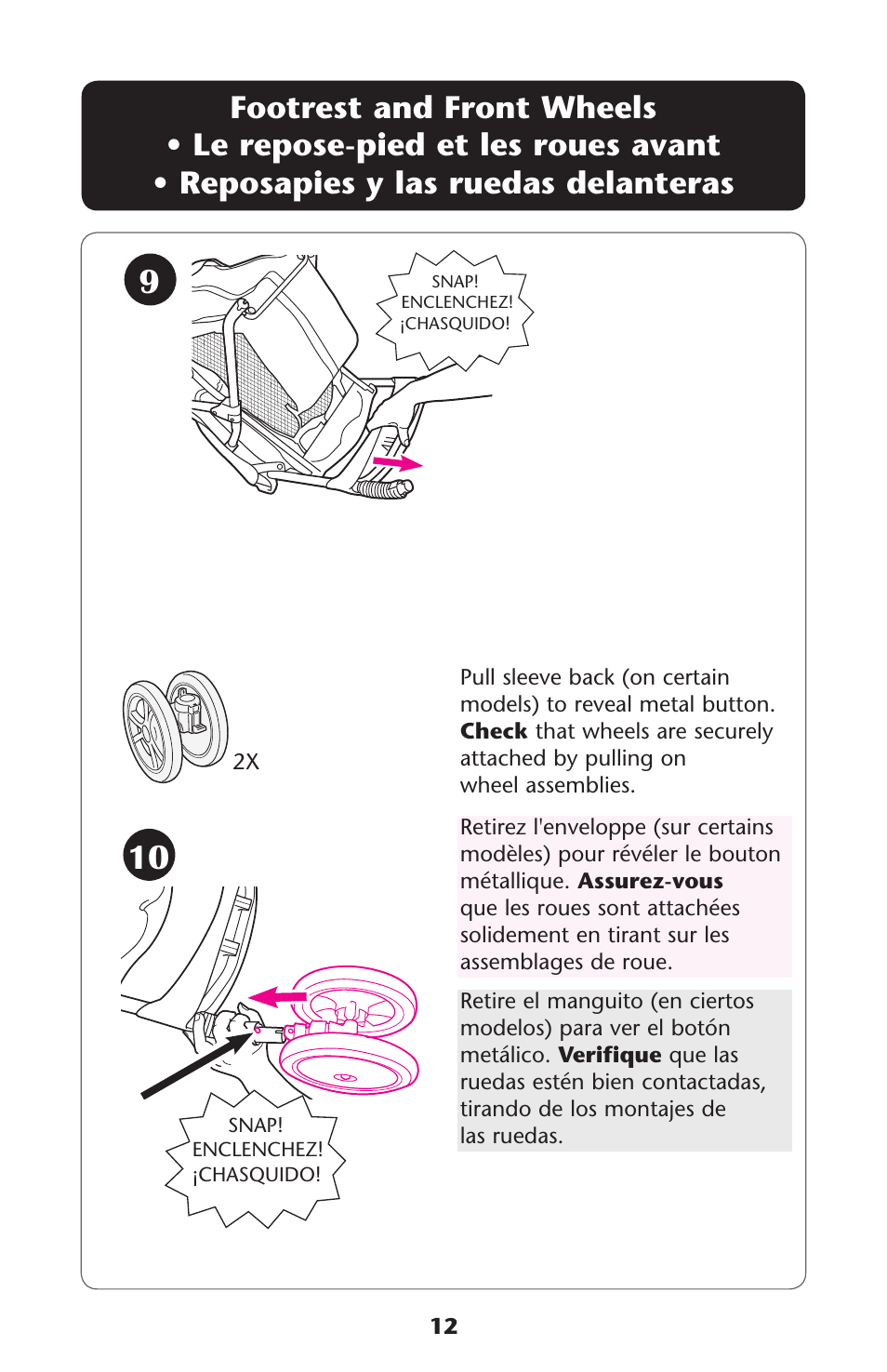 Ootrest s s | Graco MetroLite 1763281 User Manual | Page 12 / 40