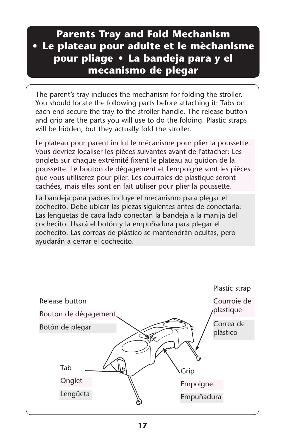 0arents s pour mecanismo | Graco MetroLite 1763281 User Manual | Page 17 / 40