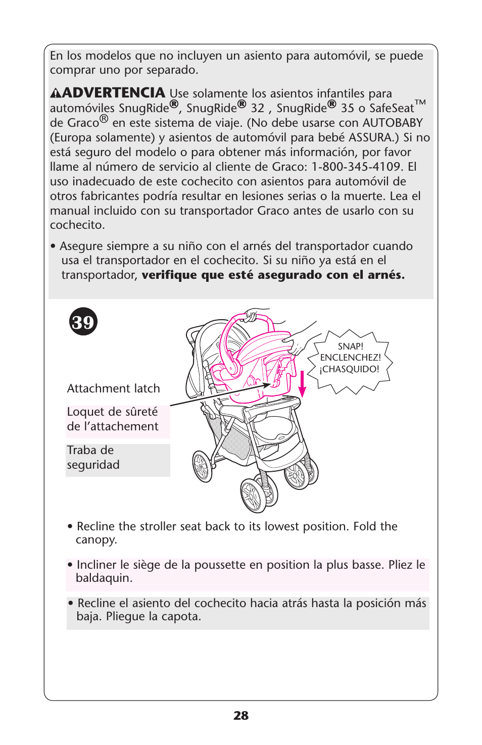 Graco MetroLite 1763281 User Manual | Page 28 / 40