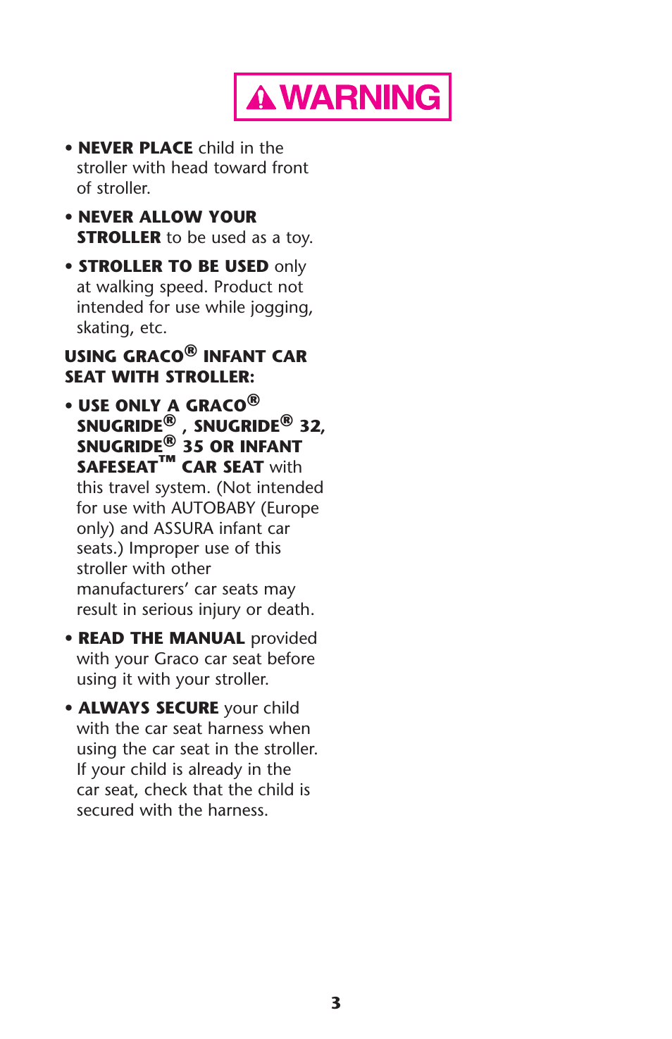 Graco MetroLite 1763281 User Manual | Page 3 / 40