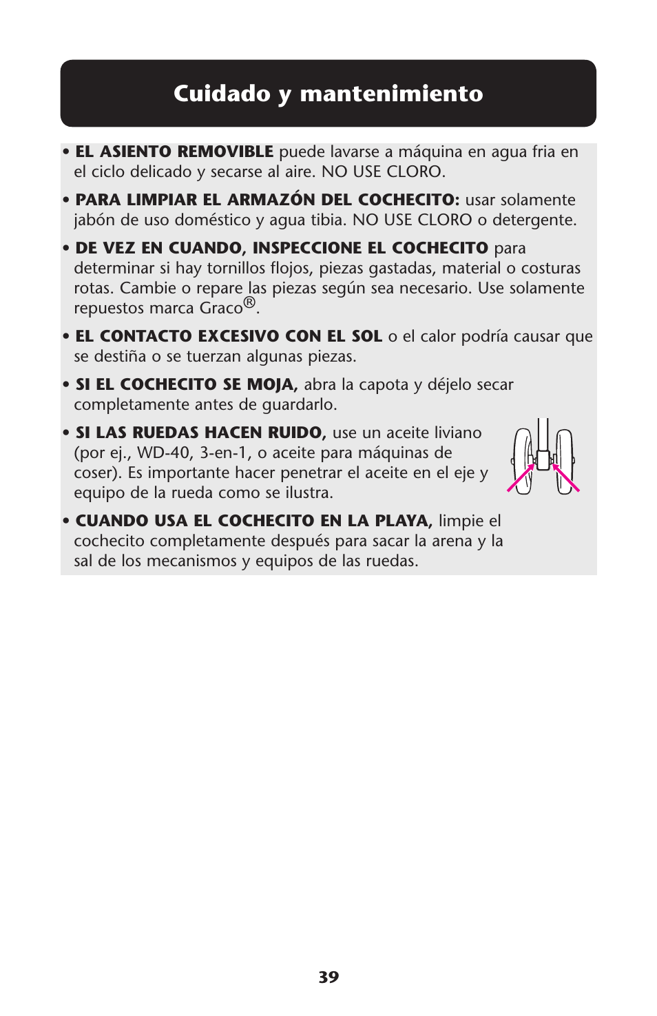 Uidado | Graco MetroLite 1763281 User Manual | Page 39 / 40