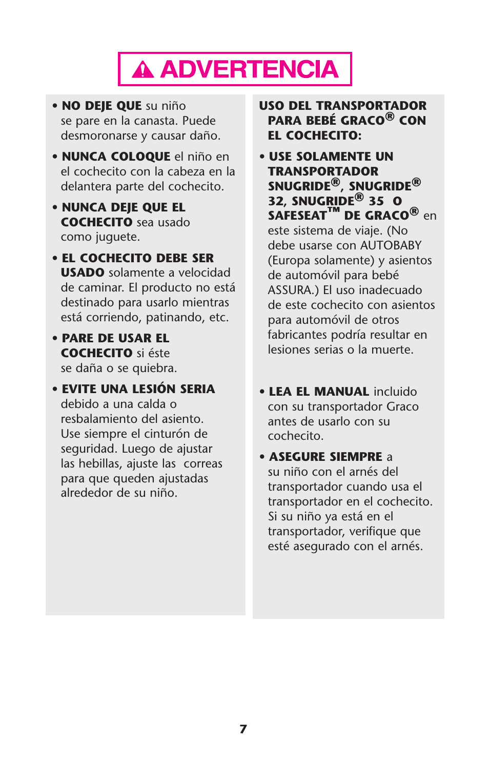 Graco MetroLite 1763281 User Manual | Page 7 / 40