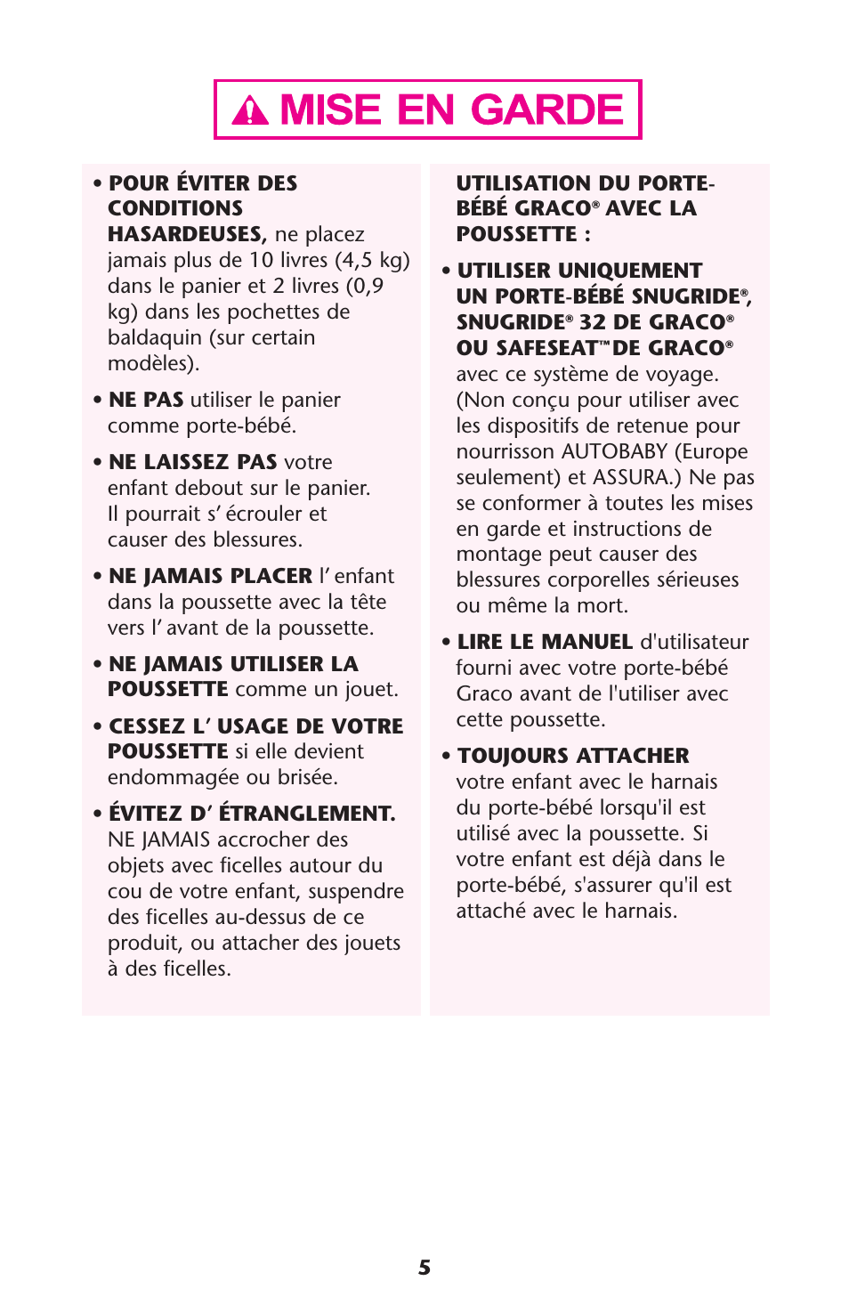 Graco 1760818 User Manual | Page 5 / 112