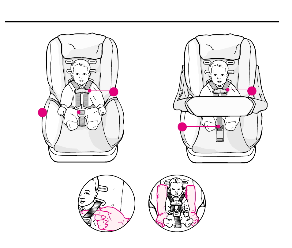 Point models overhead shield models, Placing child in car seat | Graco 44164 User Manual | Page 19 / 80