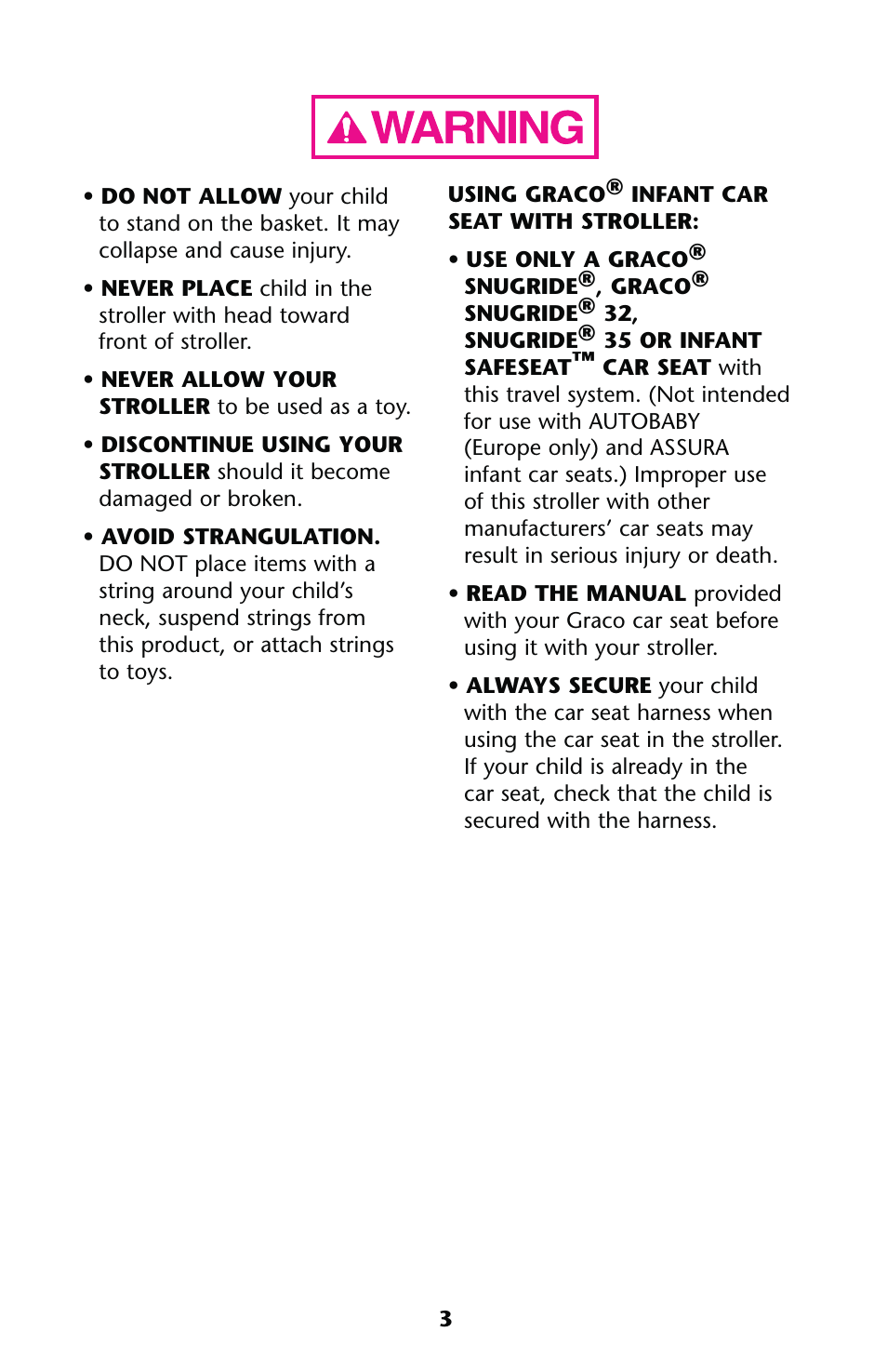 Graco 1763442 User Manual | Page 3 / 40