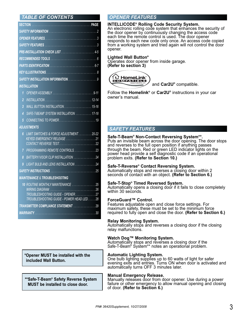 Genie BeltLift 1022 User Manual | Page 3 / 66