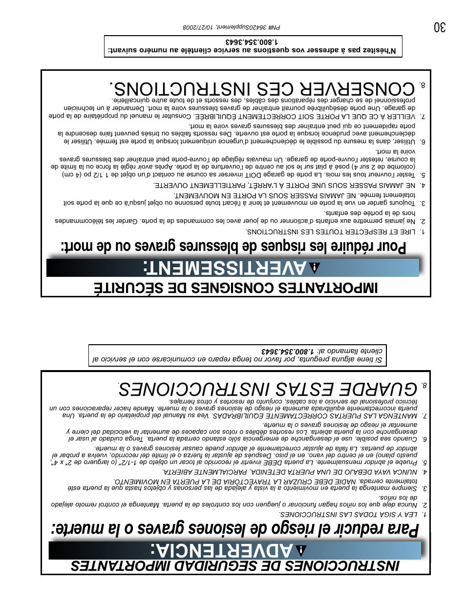 Avertissement, Guarde estas instrucciones, Conserver ces instructions | Instrucciones de seguridad import antes, Import antes consignes de sécurité | Genie BeltLift 1022 User Manual | Page 37 / 66