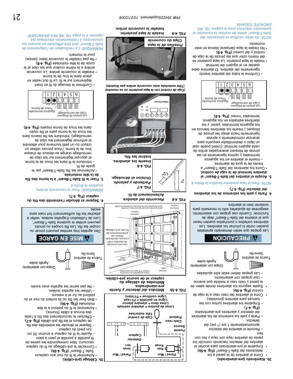 Precaución, Mise en garde | Genie BeltLift 1022 User Manual | Page 46 / 66