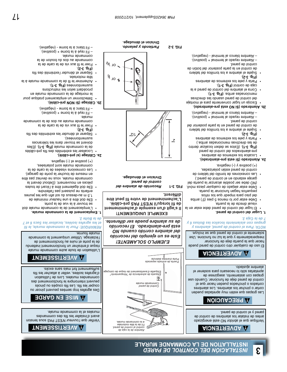 Advertencia, Precaución, Avertissement | Mise en garde | Genie BeltLift 1022 User Manual | Page 50 / 66
