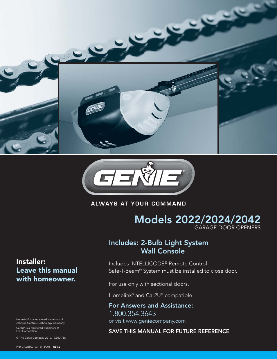 Genie Model 2022 User Manual | 30 pages