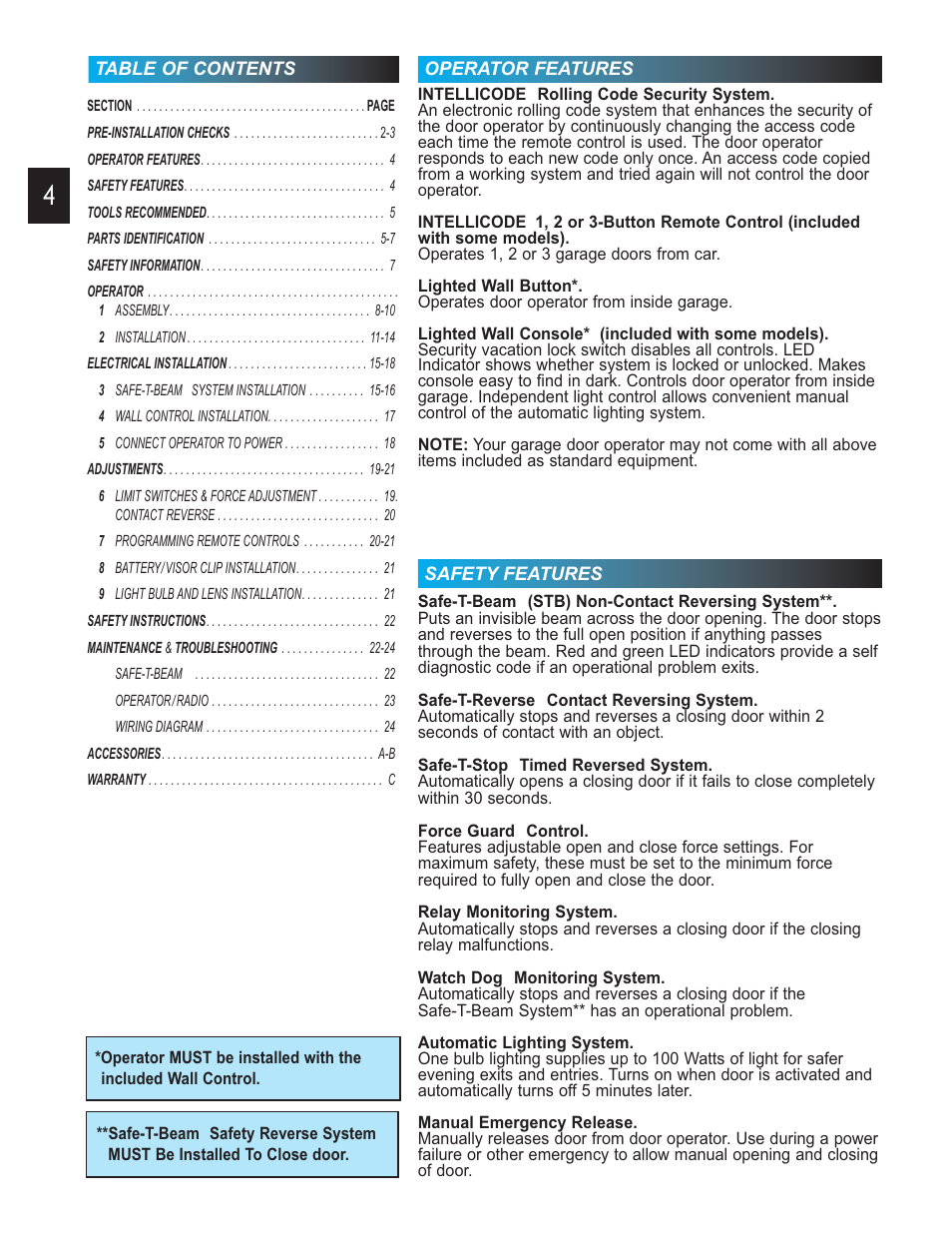 Genie 3452535556 GCG User Manual | Page 4 / 27