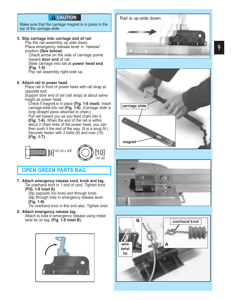 Open green parts bag | Genie 3452535556 GCG User Manual | Page 9 / 27