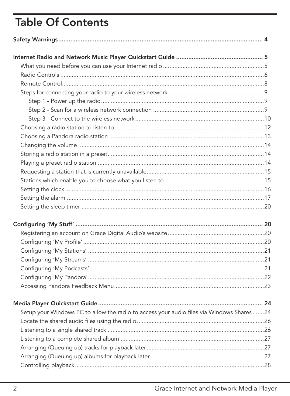 Grace Digital GDI-IR3000 User Manual | Page 2 / 44