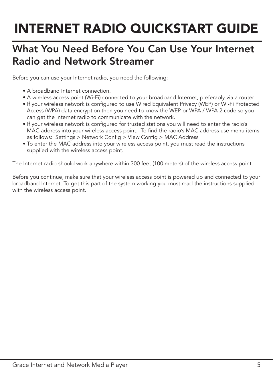 Internet radio quickstart guide | Grace Digital GDI-IR3000 User Manual | Page 5 / 44