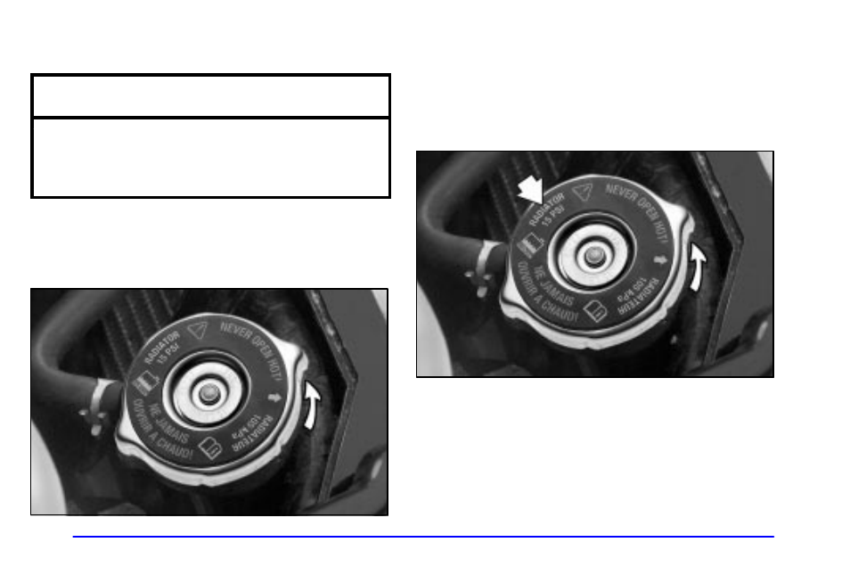 How to add coolant to the radiator, Notice | Buick 2002 Century User Manual | Page 234 / 357