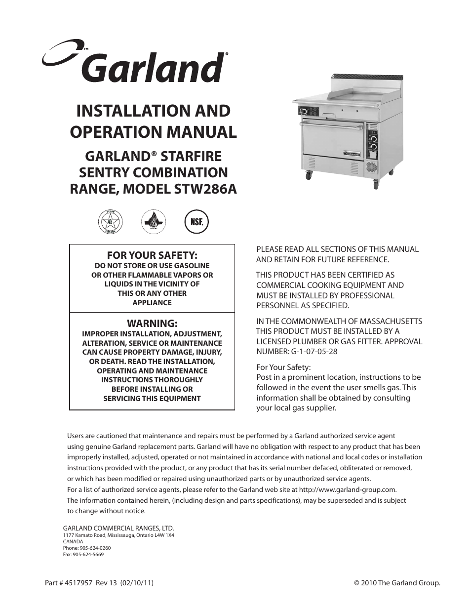 Garland STW286A User Manual | 56 pages