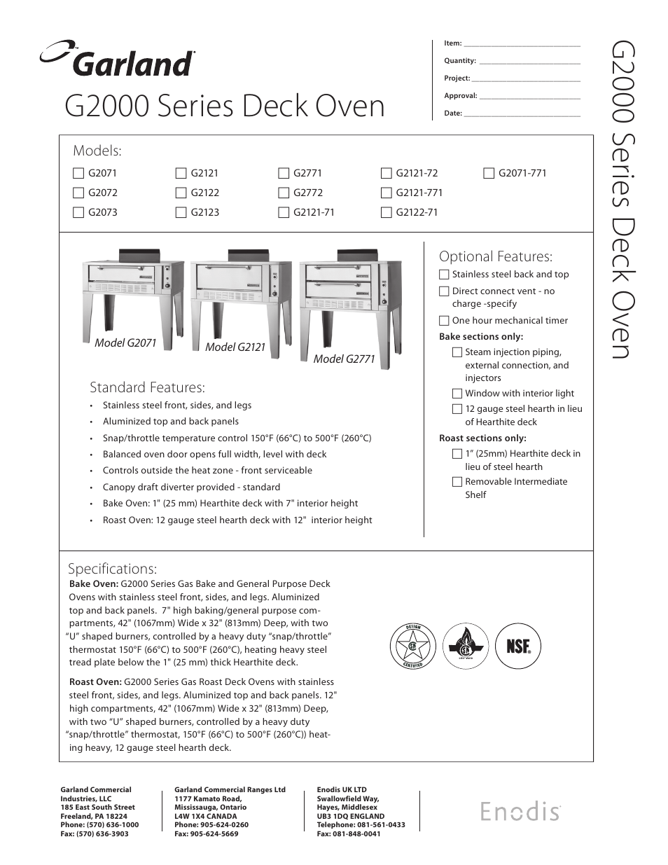 Garland G2000 User Manual | 2 pages