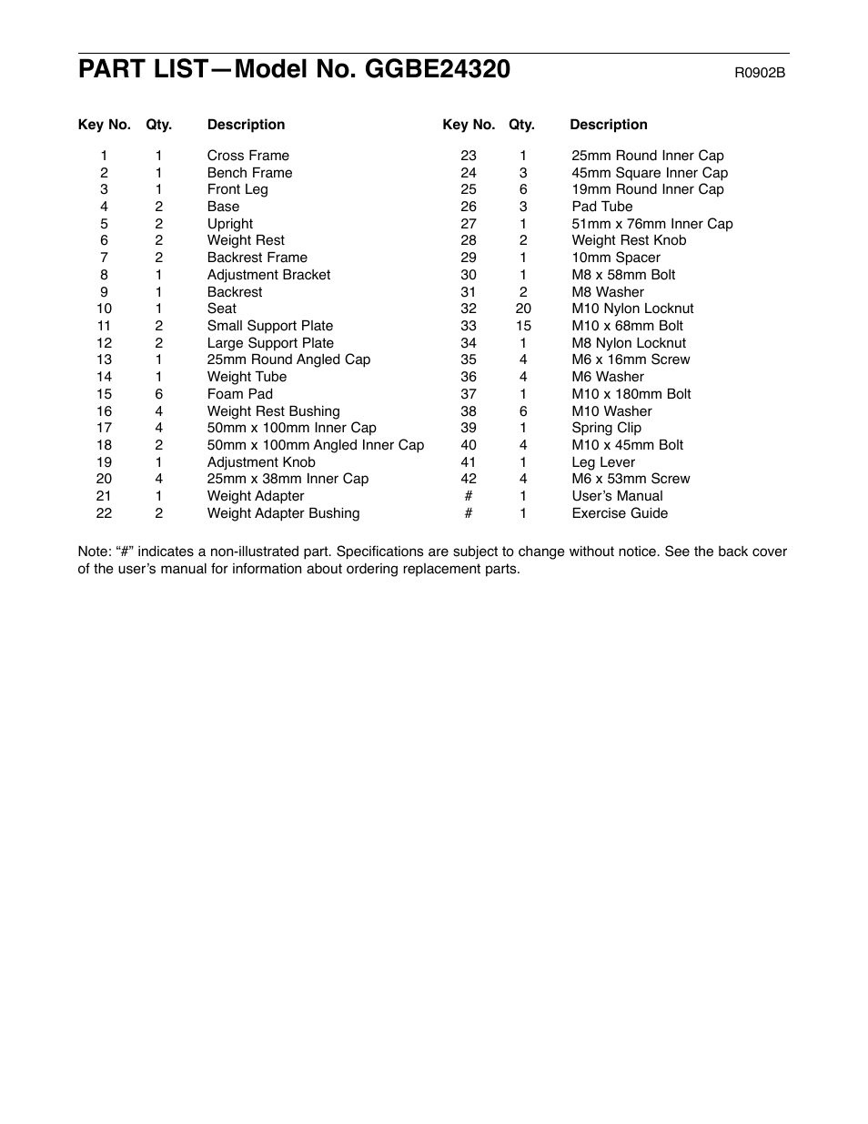 Gold's Gym XR25 GGBE24320 User Manual | Page 15 / 16