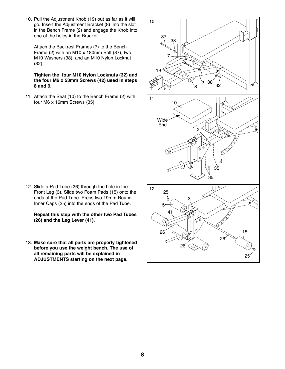 Gold's Gym XR25 GGBE24320 User Manual | Page 8 / 16