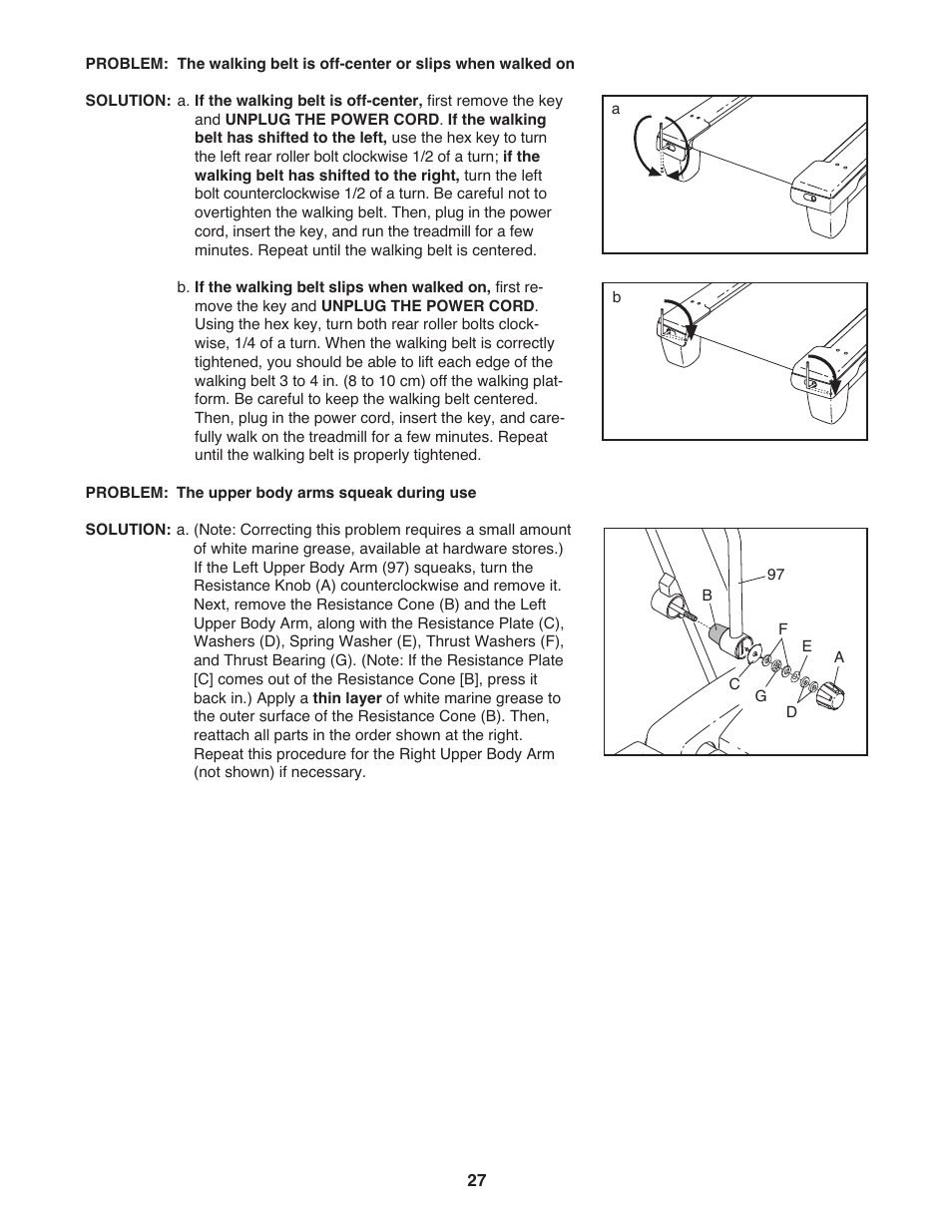 Gold's Gym Maxx Crosswalk 650 User Manual | Page 27 / 36