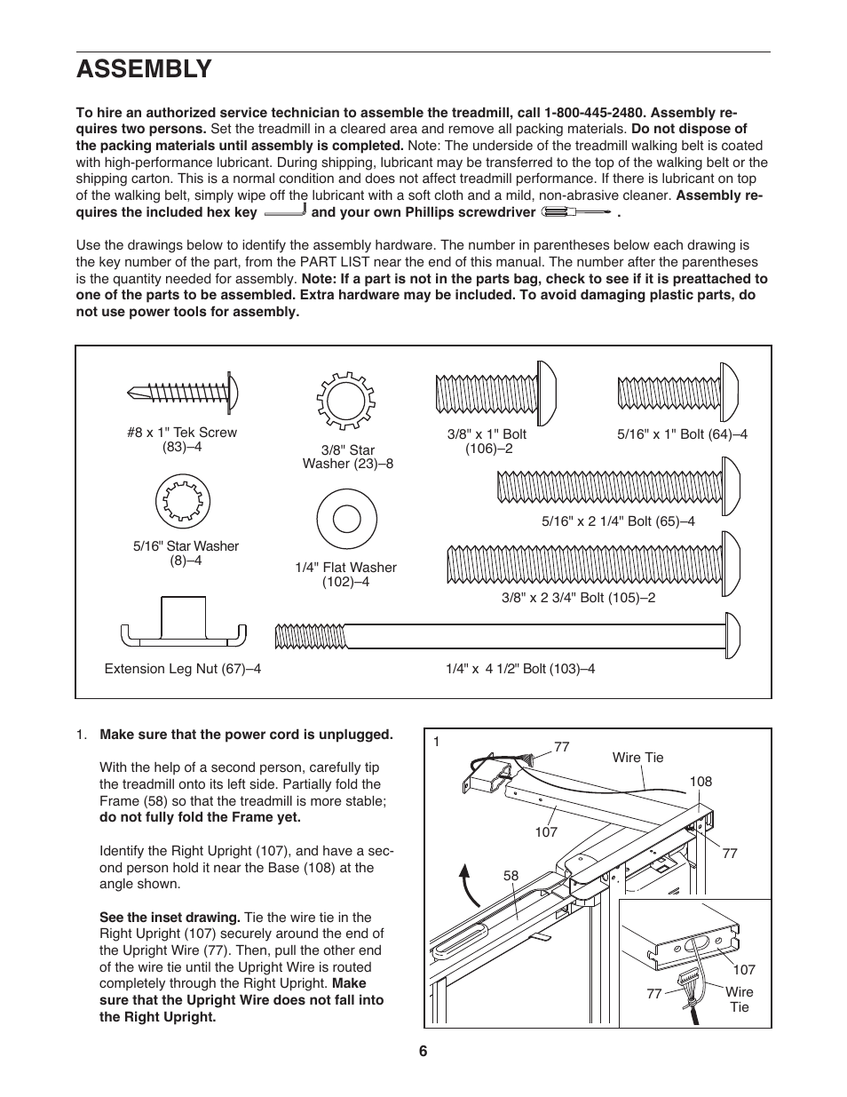 Assembly | Gold's Gym Maxx Crosswalk 650 User Manual | Page 6 / 36