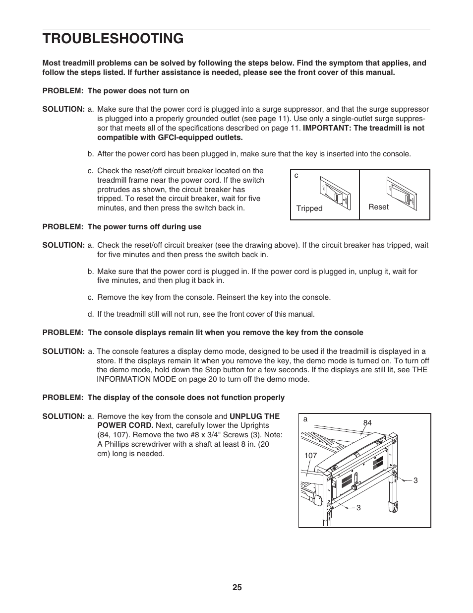 Troubleshooting | Gold's Gym CWTL05607 User Manual | Page 25 / 36