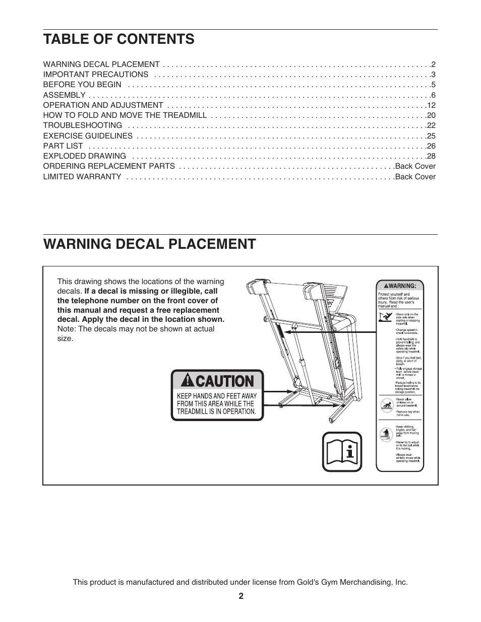 Gold's Gym GGTL90608.0 User Manual | Page 2 / 32