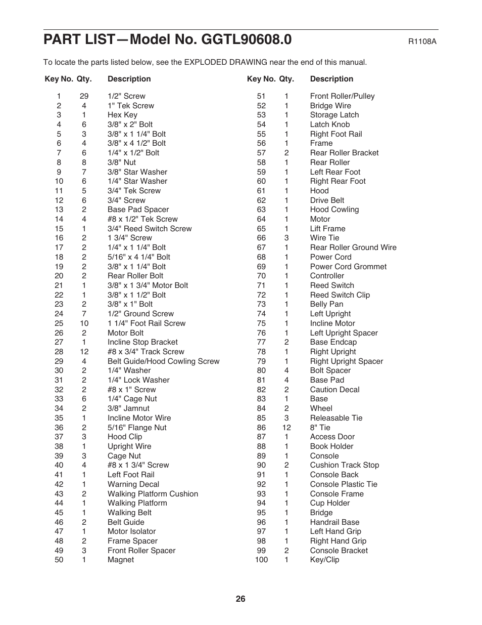 Gold's Gym GGTL90608.0 User Manual | Page 26 / 32