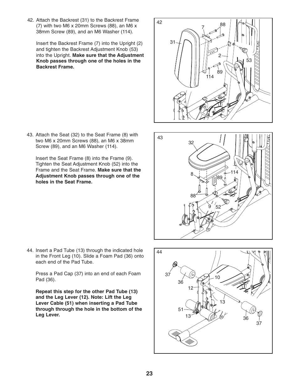 Gold's Gym Platinum GGSY3058.0 User Manual | Page 23 / 36