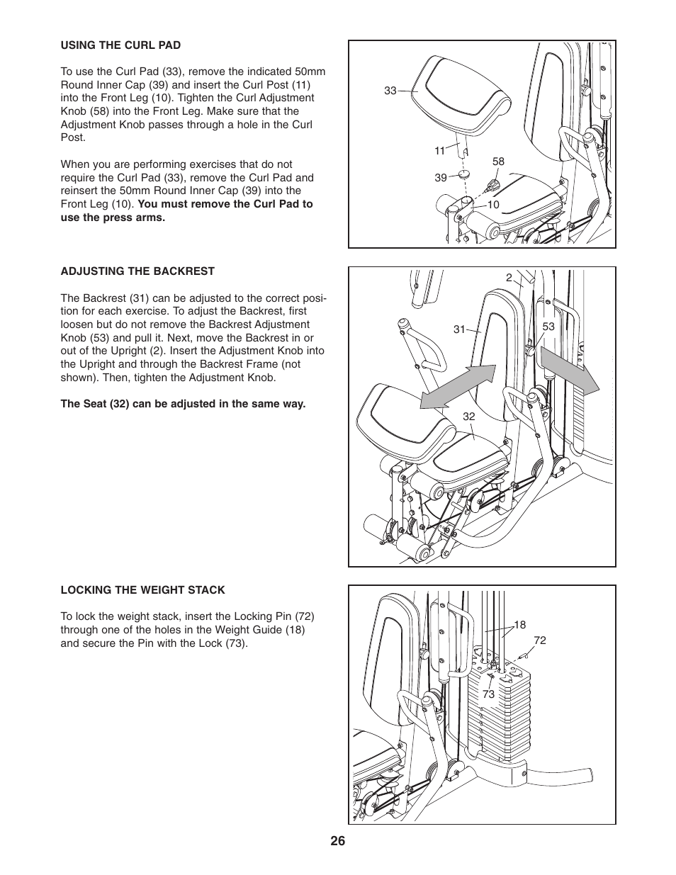 Gold's Gym Platinum GGSY3058.0 User Manual | Page 26 / 36