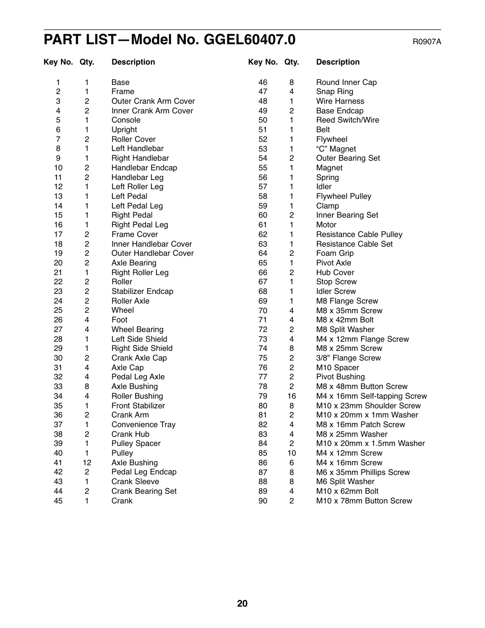 Gold's Gym 510 User Manual | Page 20 / 24