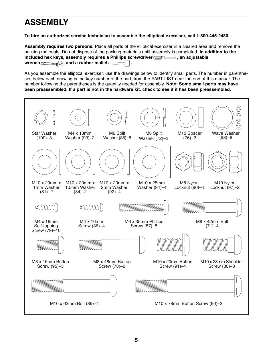 Assembly | Gold's Gym 510 User Manual | Page 5 / 24