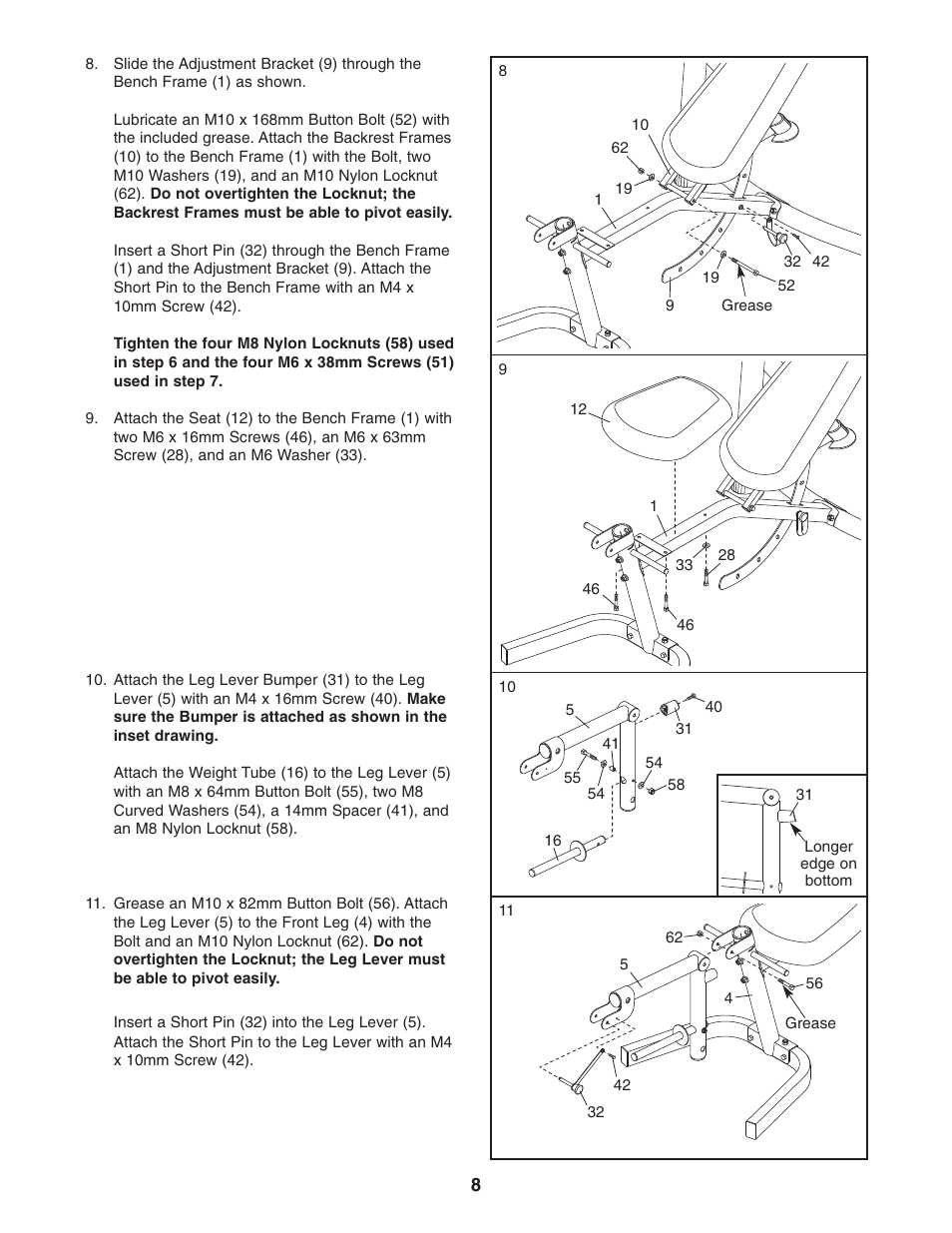 Gold's Gym GB 1500 GGBE19640 User Manual | Page 8 / 19