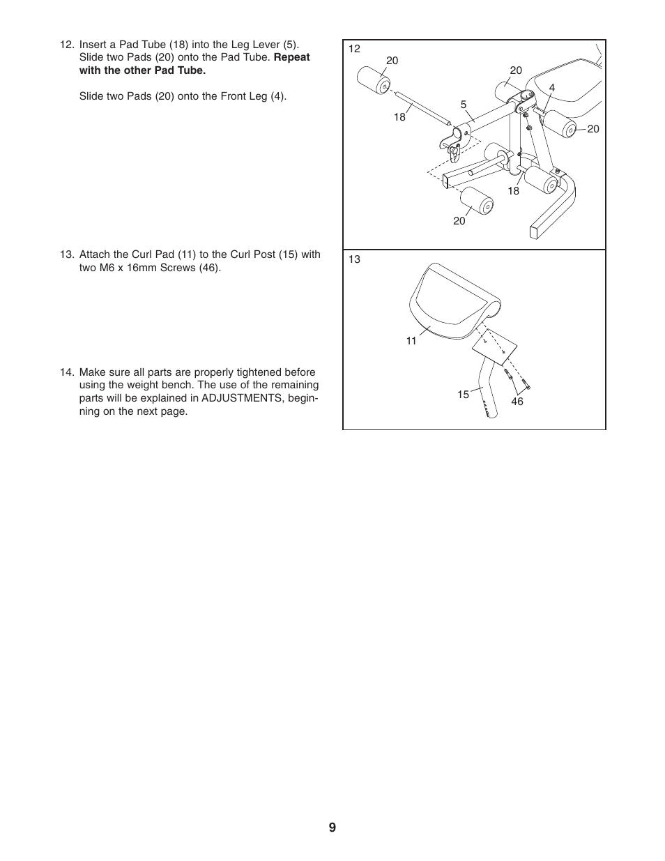 Gold's Gym GB 1500 GGBE19640 User Manual | Page 9 / 19