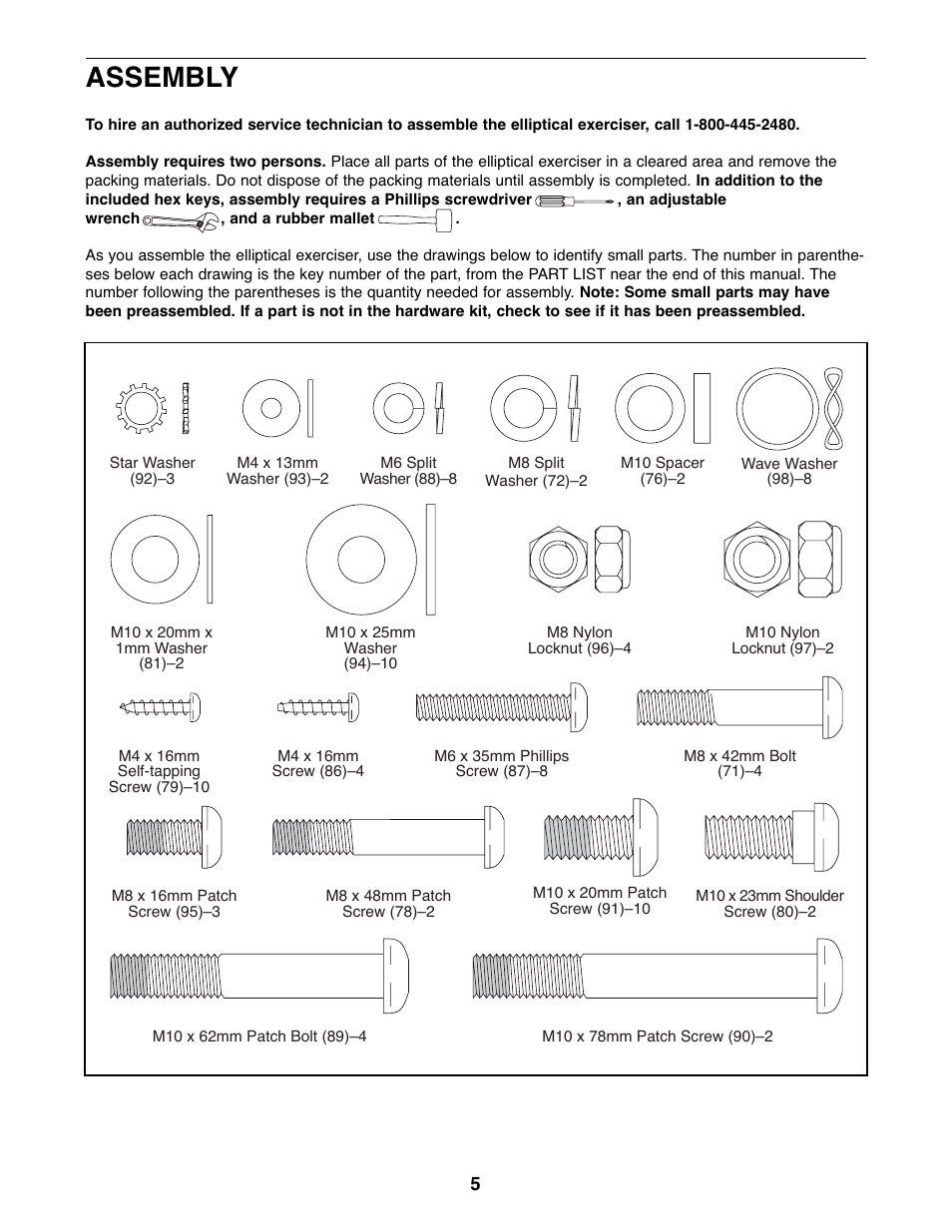 Assembly | Gold's Gym GGEL60407.1 User Manual | Page 5 / 24