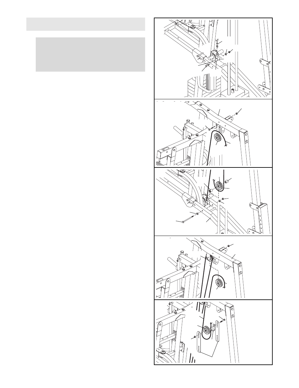 Cable assembly | Gold's Gym XRT 75 GGSY69320 User Manual | Page 14 / 42