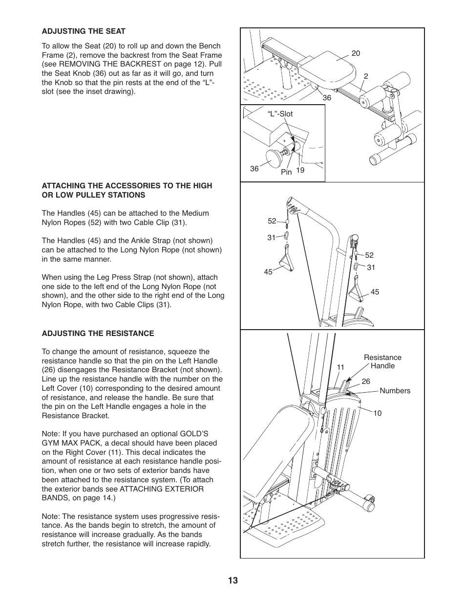 Gold's Gym GGSY2921.0 User Manual | Page 13 / 17