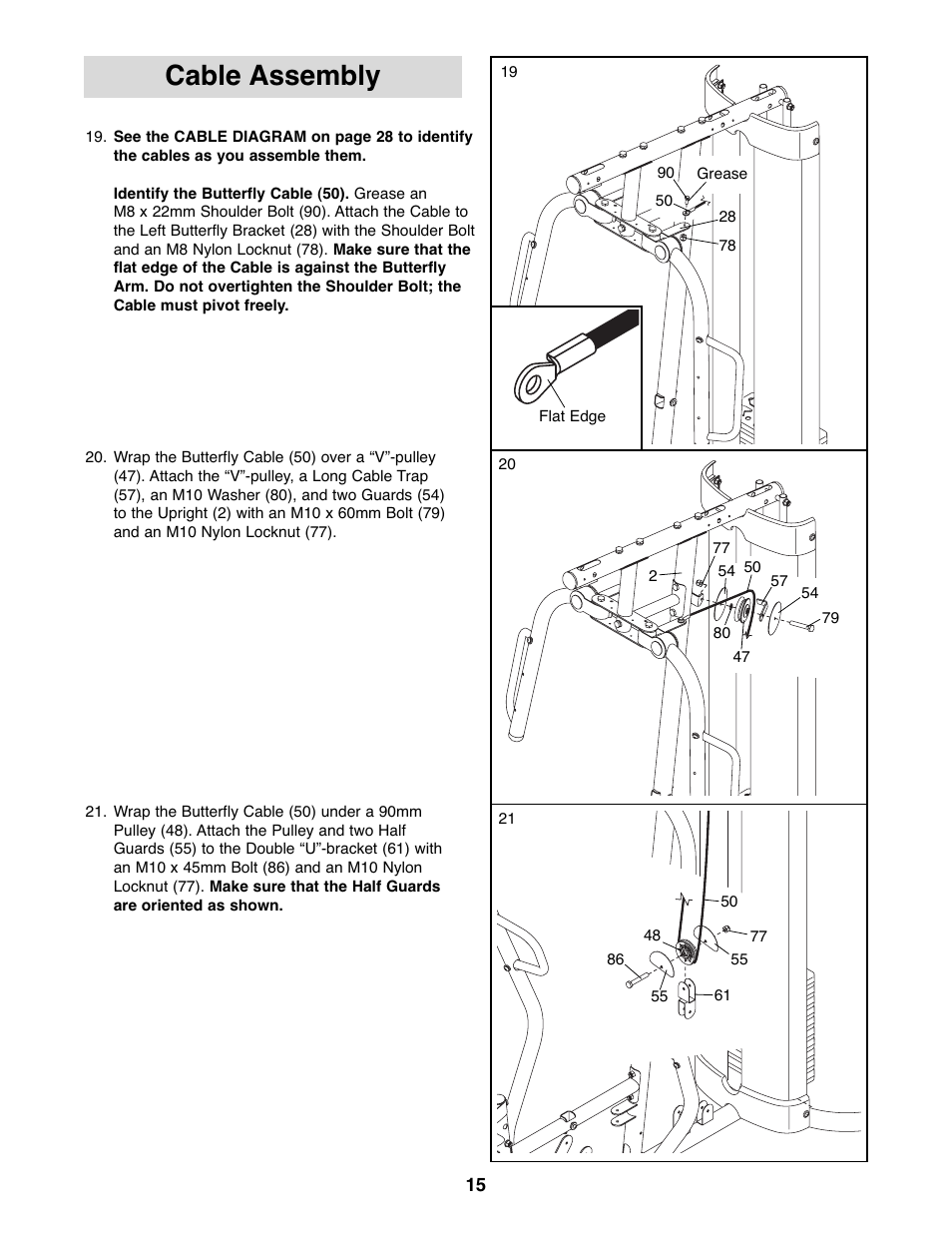 Cable assembly | Gold's Gym GGSY3066.1 User Manual | Page 15 / 36
