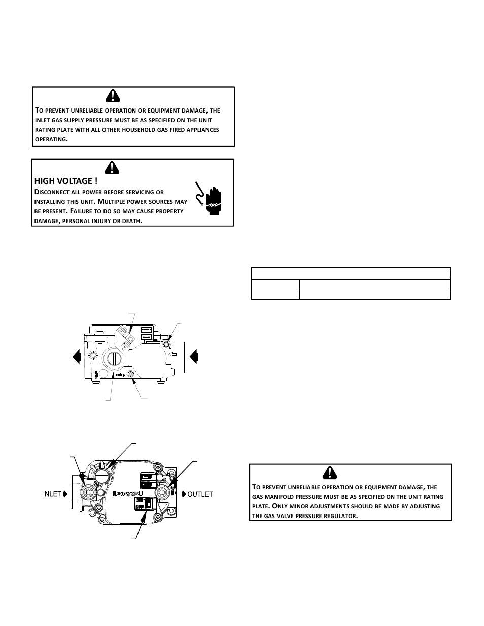 High voltage, Inlet outlet | Goodman Mfg GAS-FIRED WARM AIR FURNACE GKS9 User Manual | Page 30 / 40
