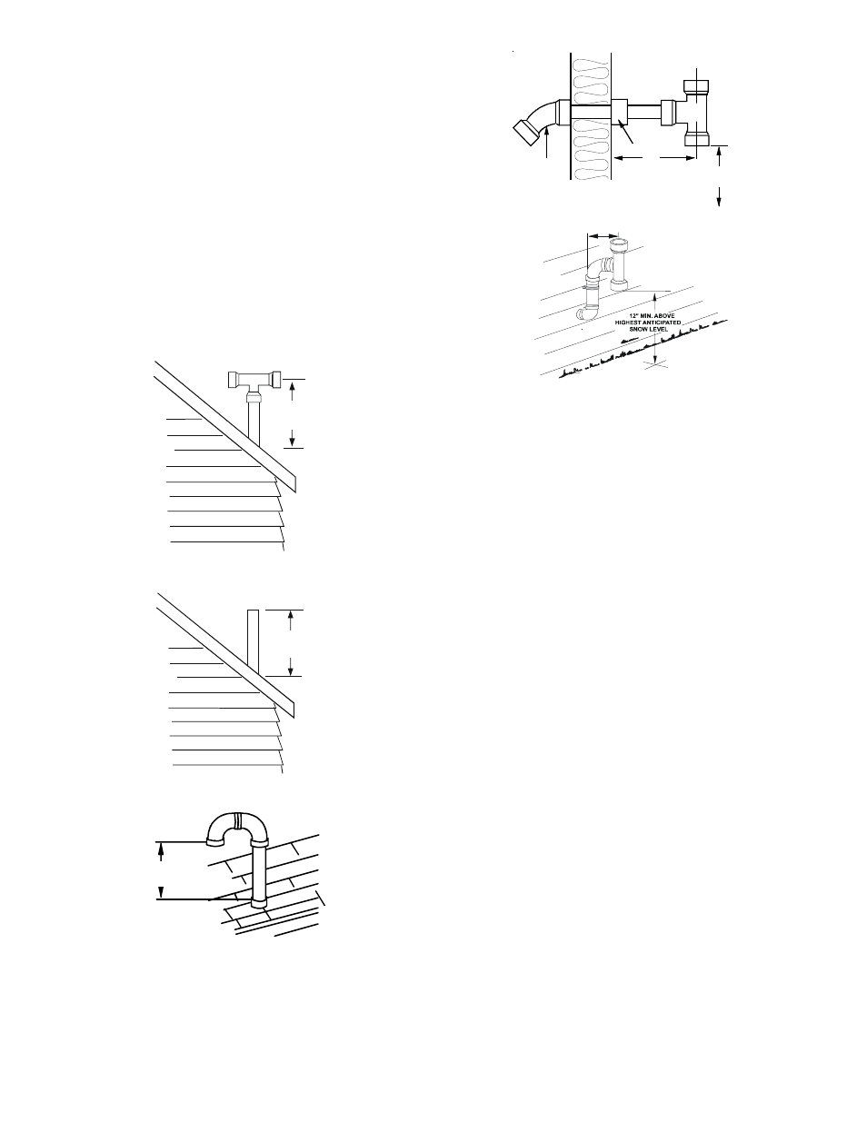 Horizontal termination (single pipe), Vertical termination (single pipe), Alternate vertical termination (single pipe) | Goodman Mfg GKS9 User Manual | Page 16 / 36